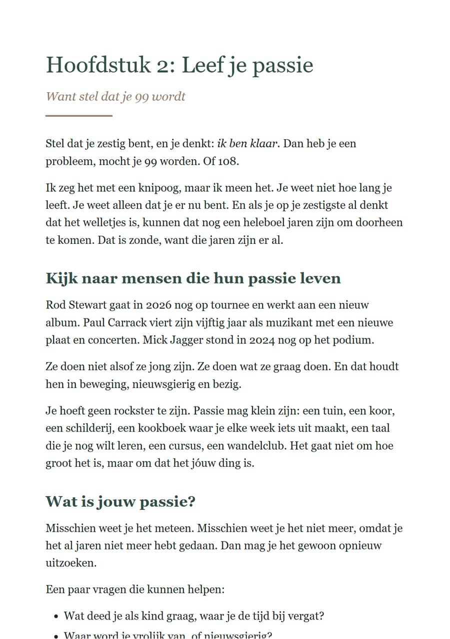 Het begin van hoofdstuk 2: Leef je passie